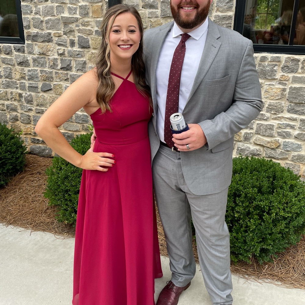 Azazie, Bailey Burgundy bridesmaid gown - Picture 3 of 3